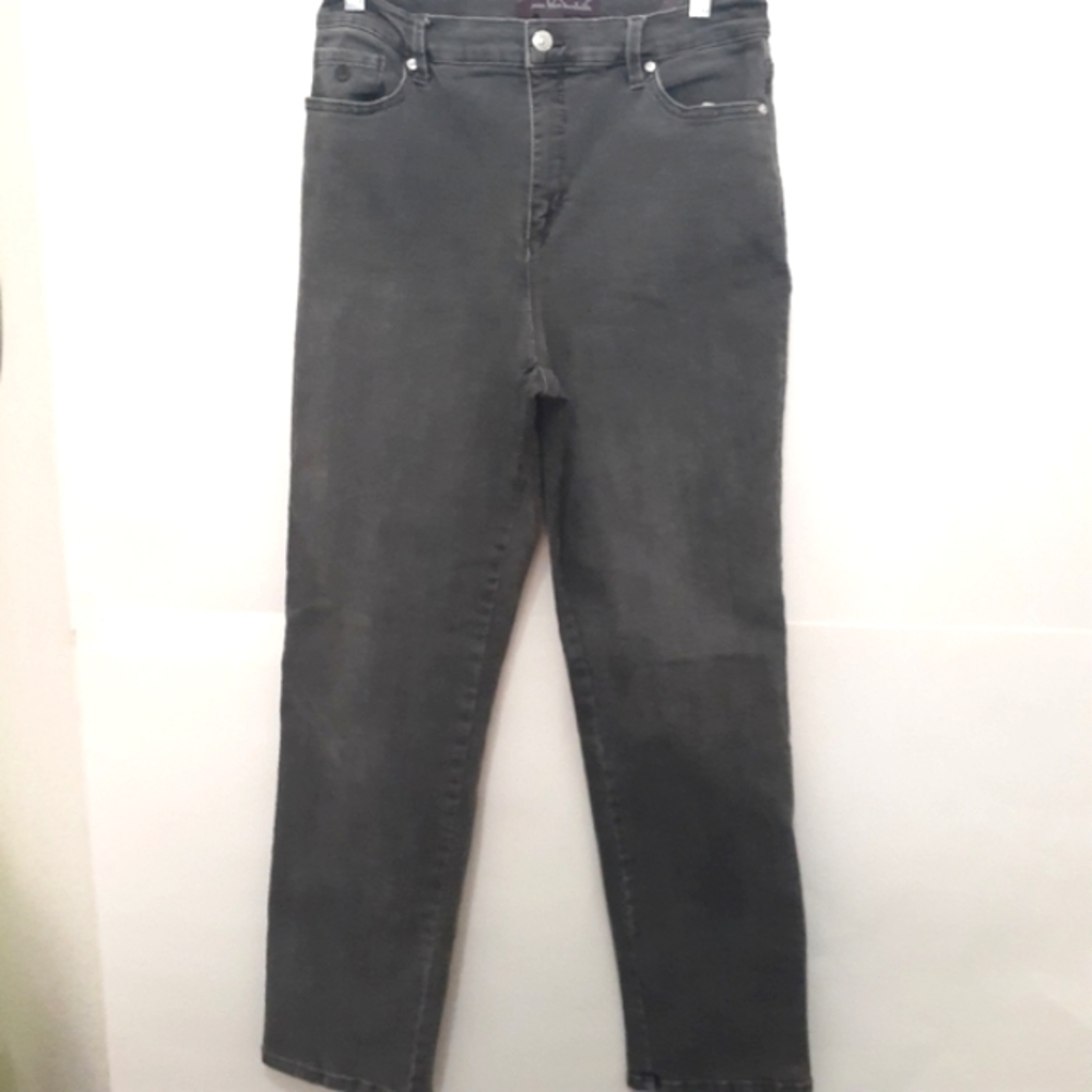 Gloria Vanderbilt Amanda Women's Straight Leg Gray Jeans Size 12